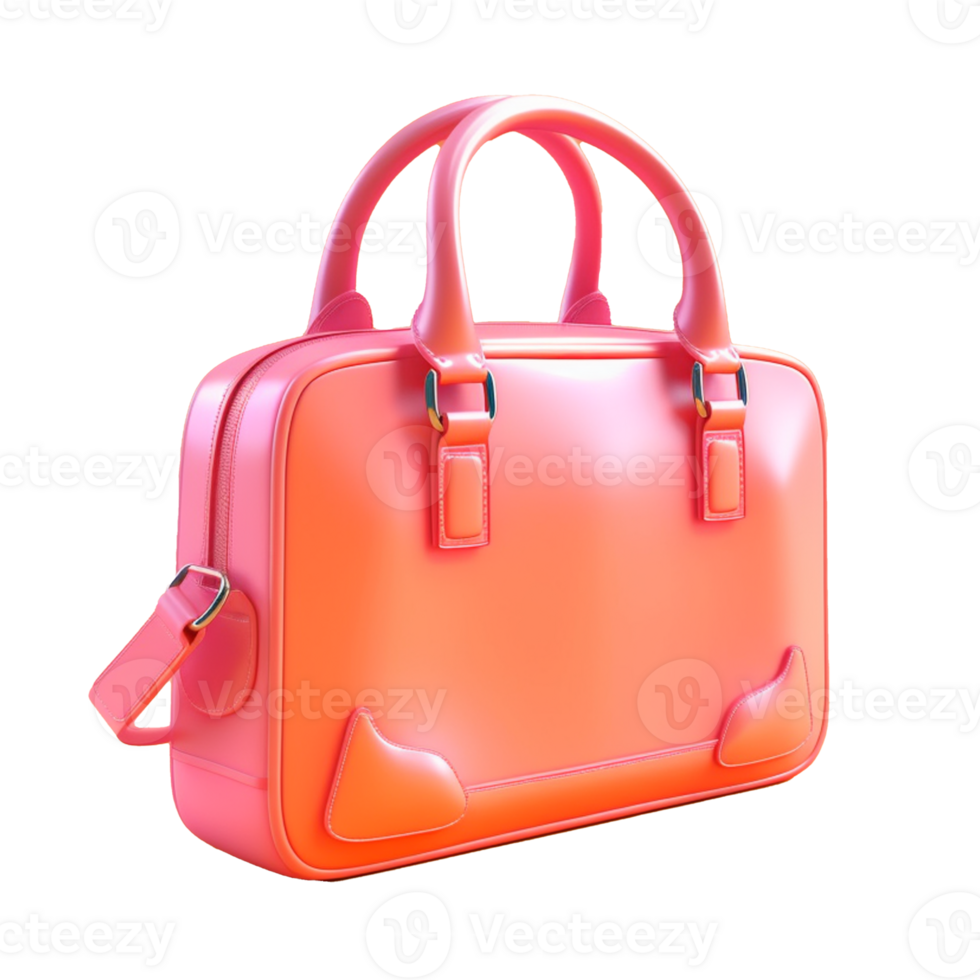 business bag in 3D style trending color palette with png