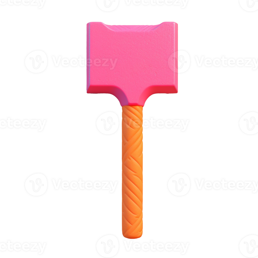 hammer in 3D style trending color palette with png