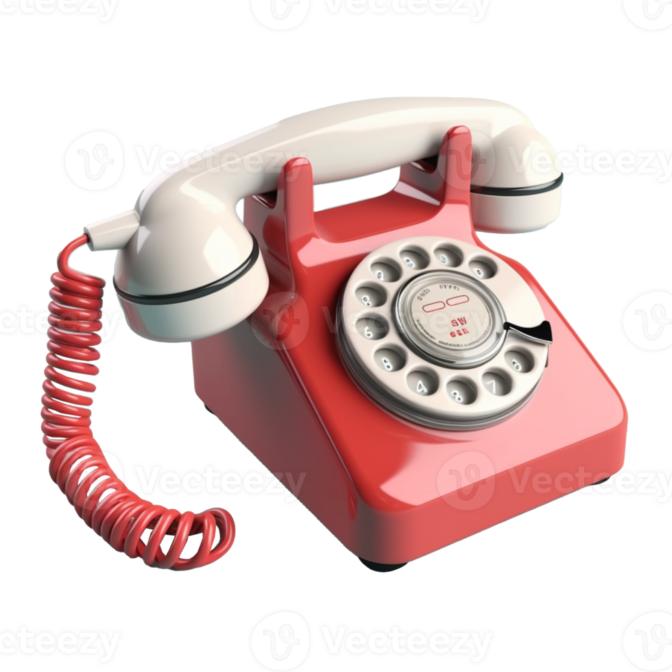 ancien Téléphone dans 3d style tendance Couleur palette avec génératif ai png