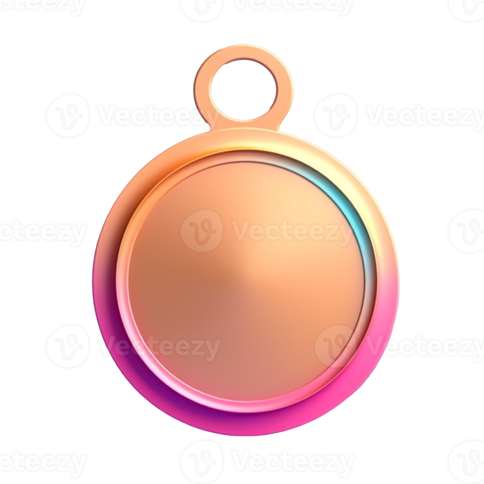 medal in 3D style trending color palette with png