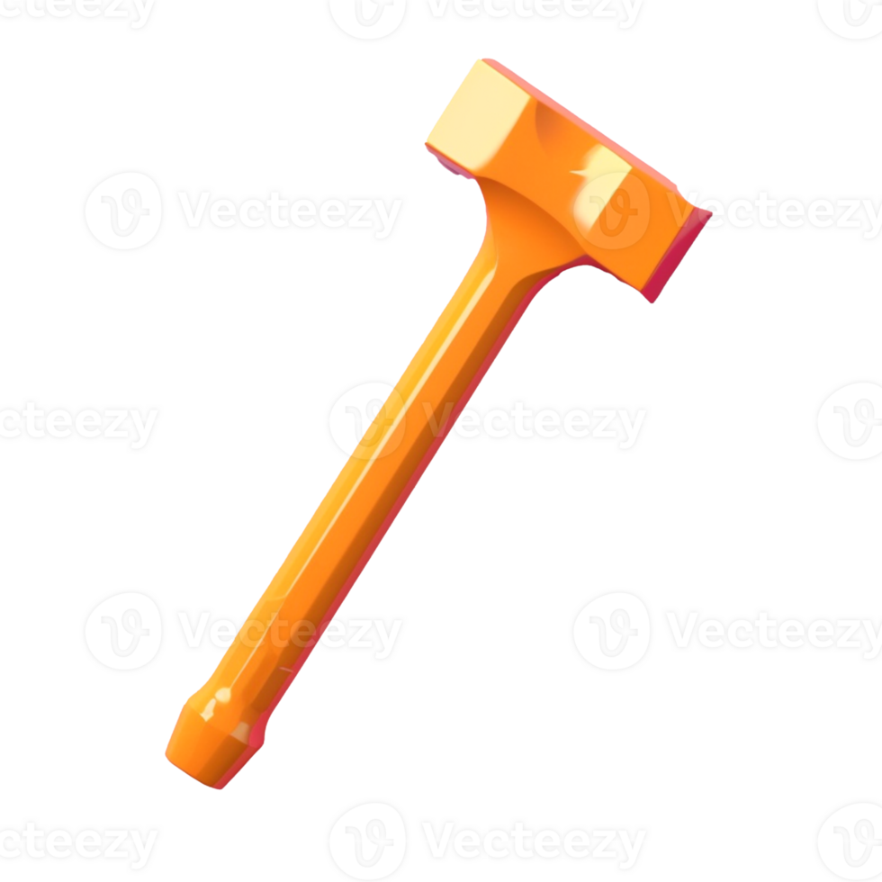 hammer in 3D style trending color palette with png
