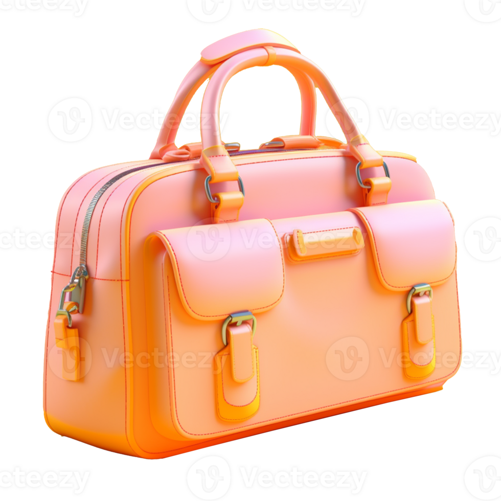 business bag in 3D style trending color palette with png