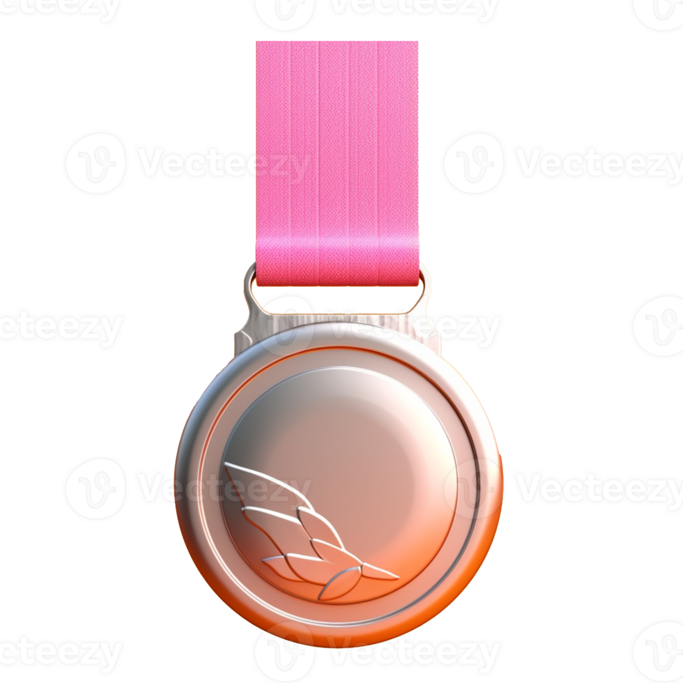 medal in 3D style trending color palette with png