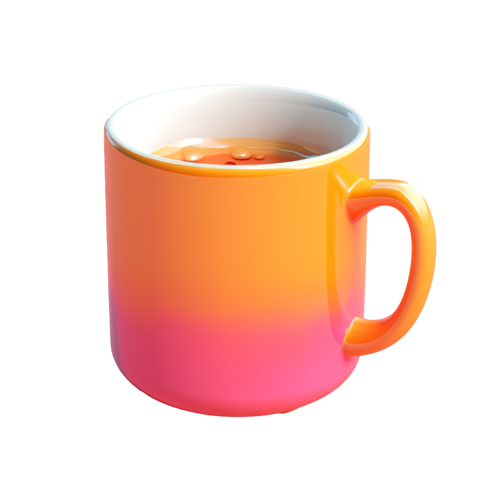 Hot Coffee Mug In 3D Style Trending Color Palette With 23886747 PNG hot-coffee-mug-in-3d-style-trending-color-palette-with-23886747-png