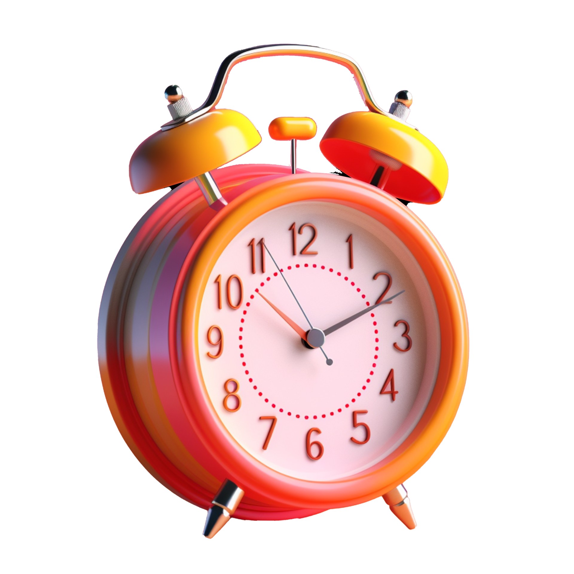 alarm clock in 3D style trending color palette with 23886750 PNG