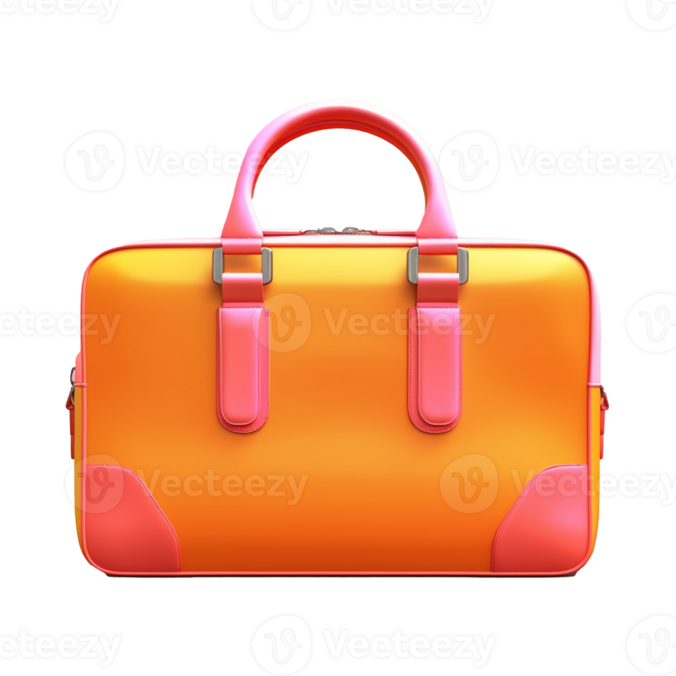 business bag in 3D style trending color palette with png