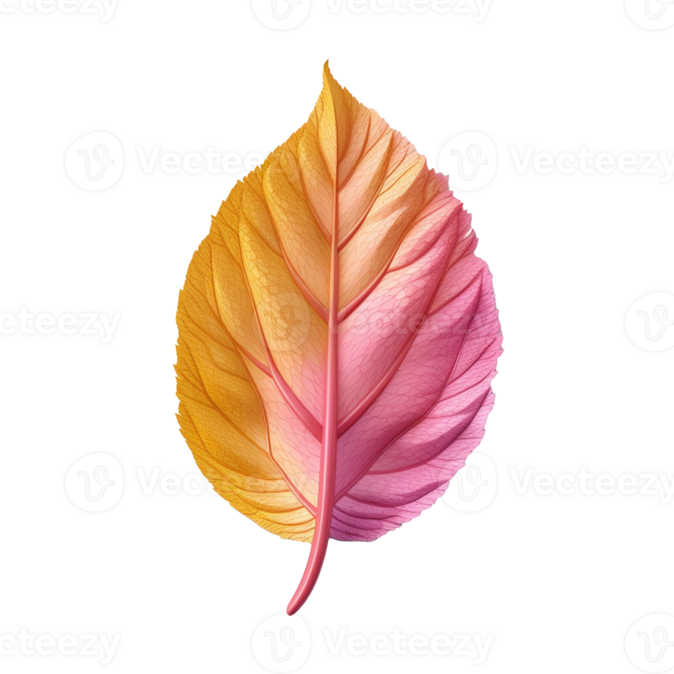 leaf in 3D style trending color palette with png
