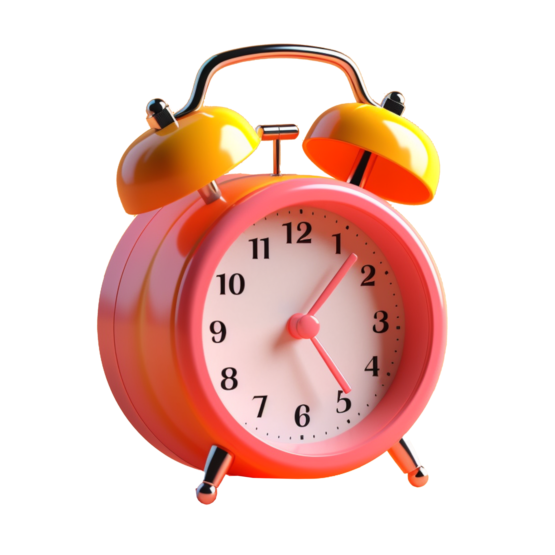 alarm clock in 3D style trending color palette with 23886781 PNG