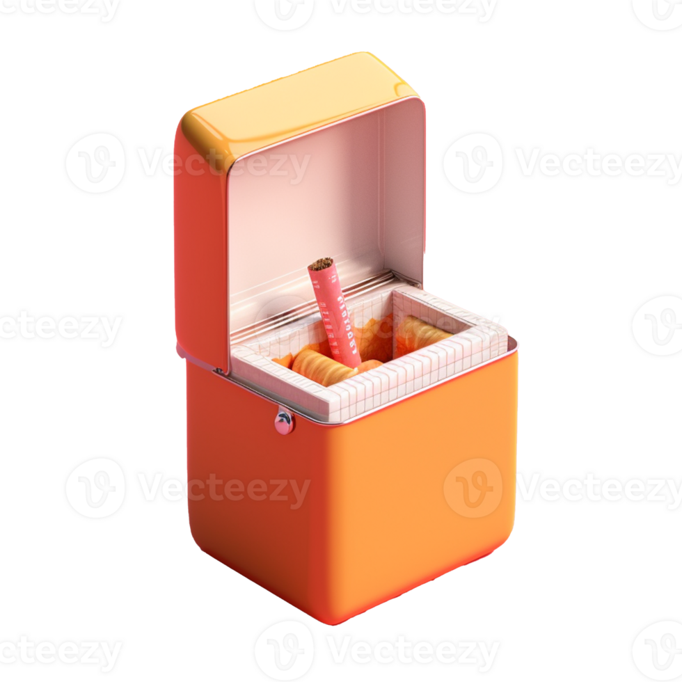 cigarette box in 3D style trending color palette with png