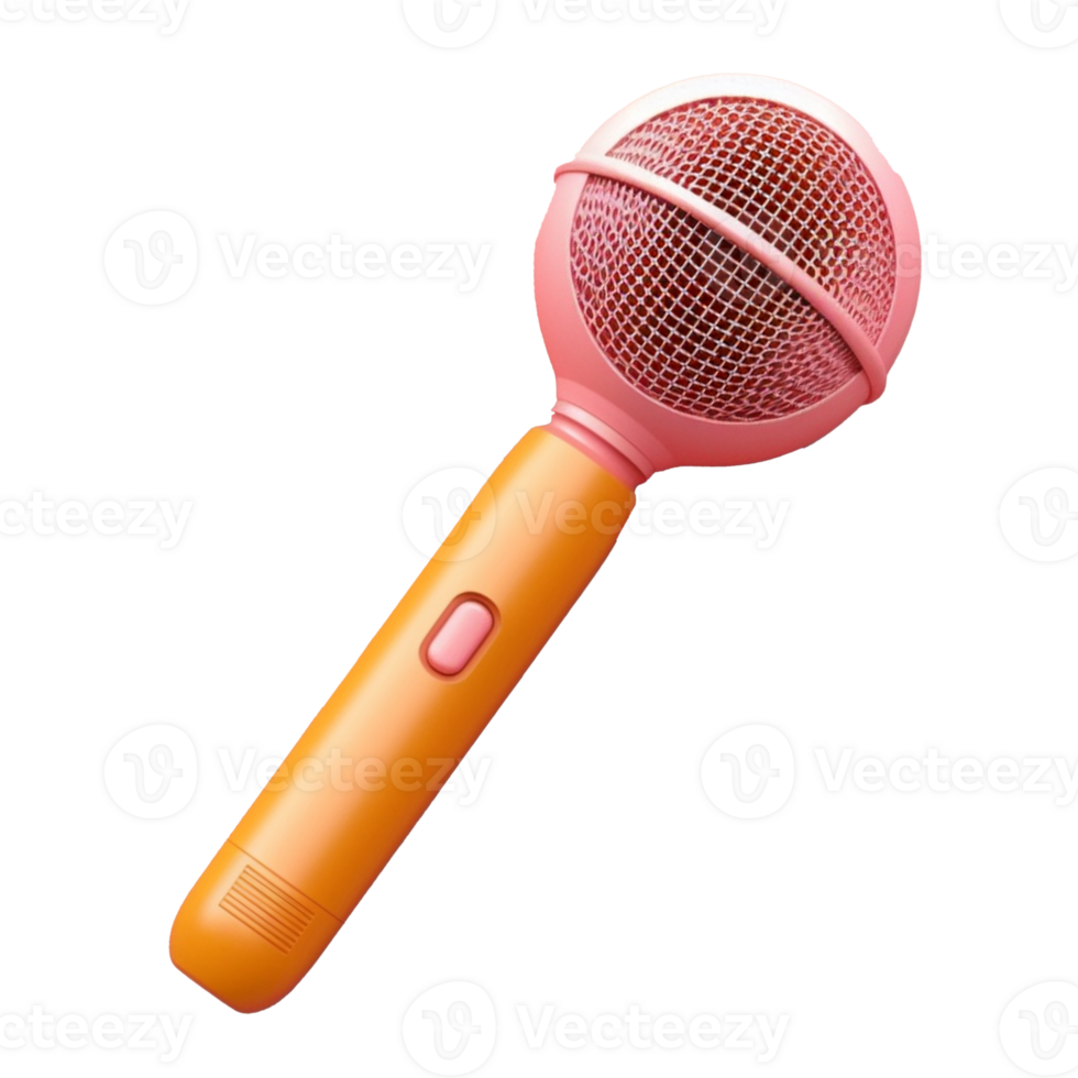 microphone in 3D style trending color palette with png