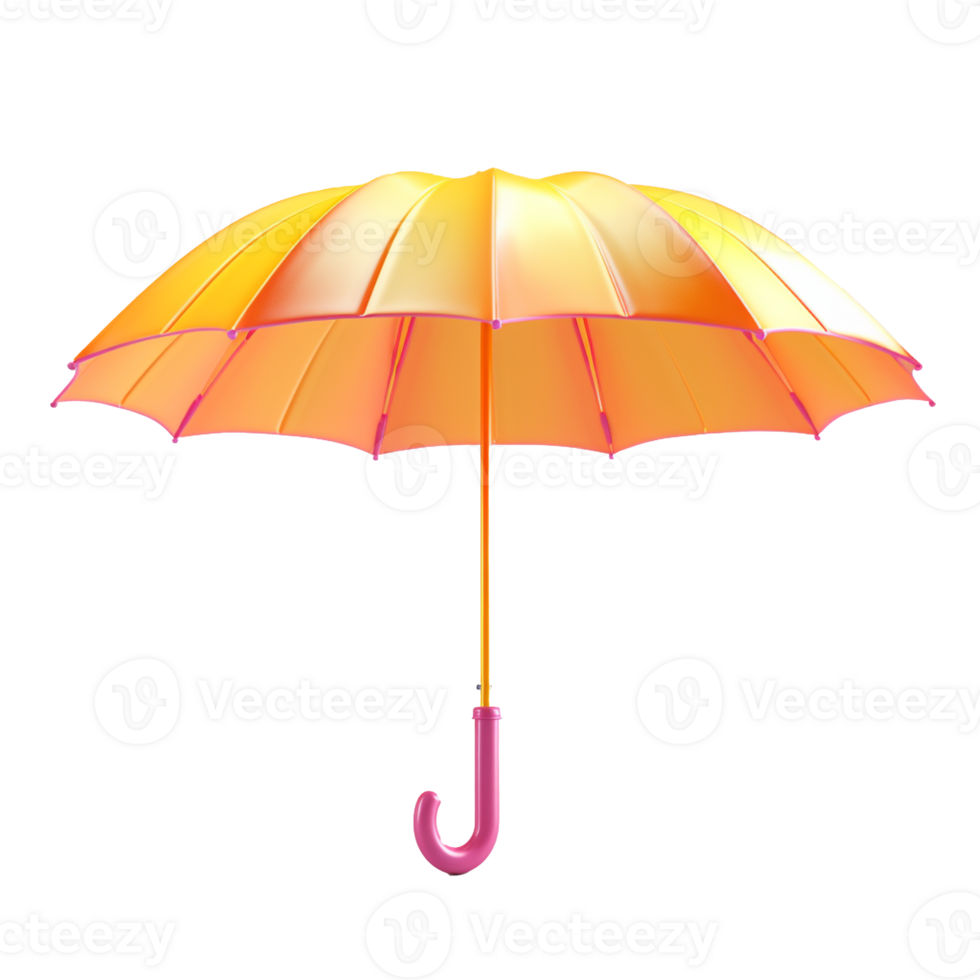 umbrella in 3D style trending color palette with png