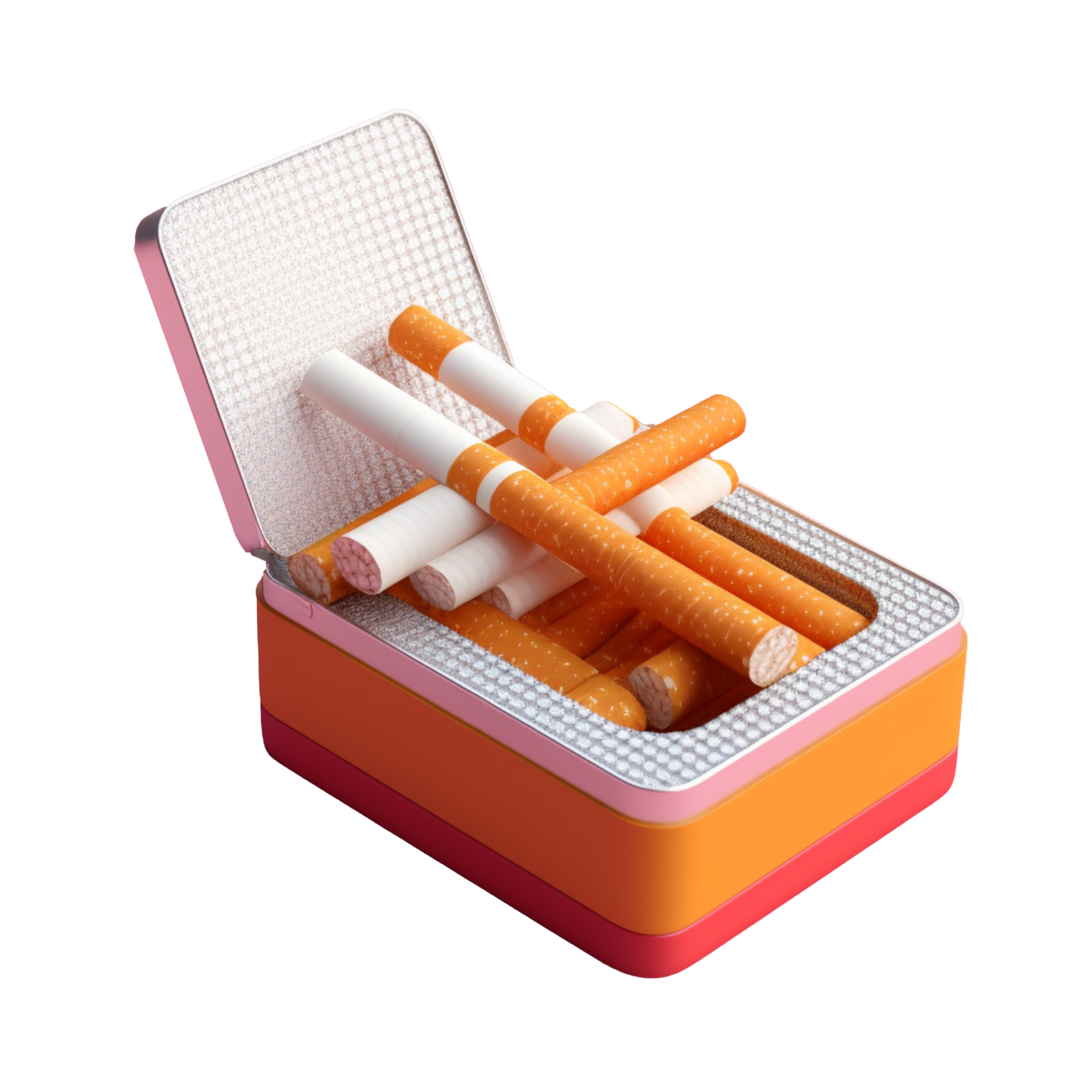 cigarette box in 3D style trending color palette with 23886812 PNG