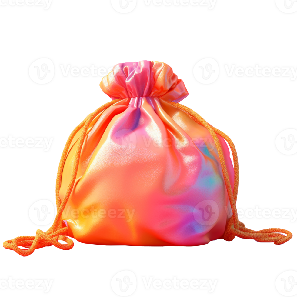 money bag in 3D style trending color palette with png