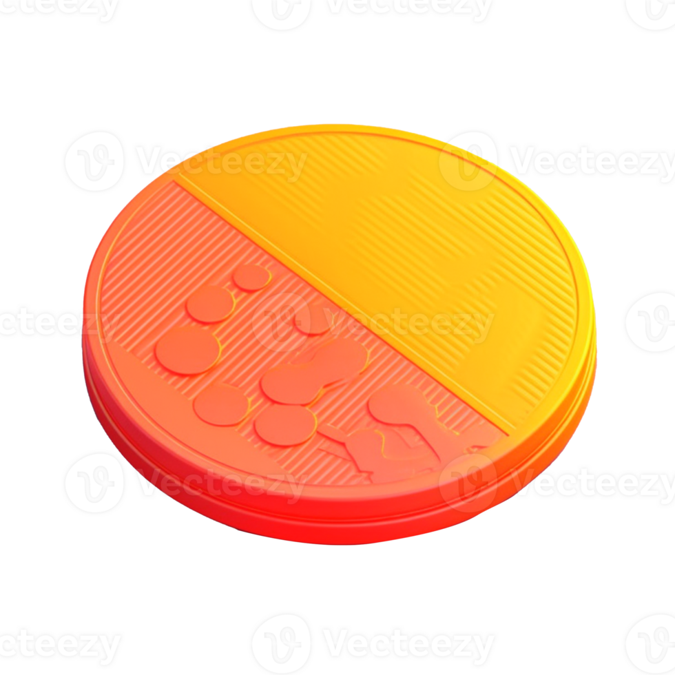 Münze im 3d Stil Trend Farbe Palette mit generativ ai png