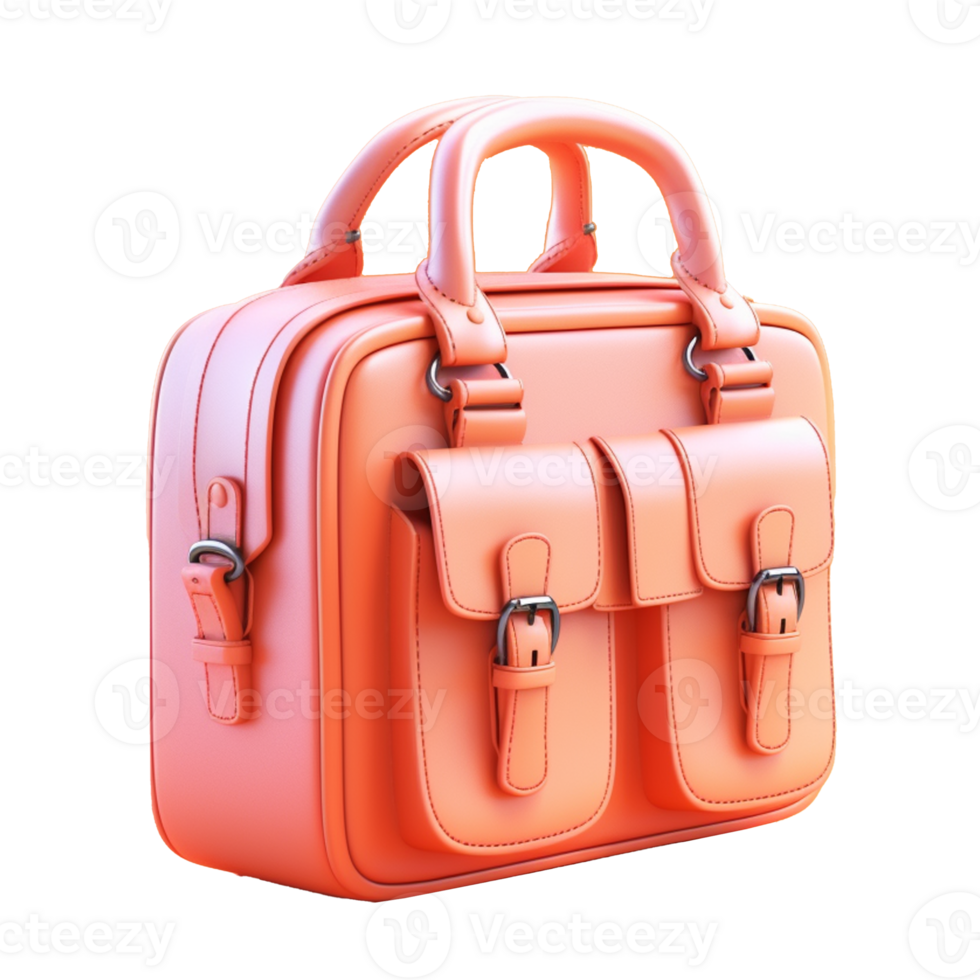 business bag in 3D style trending color palette with png
