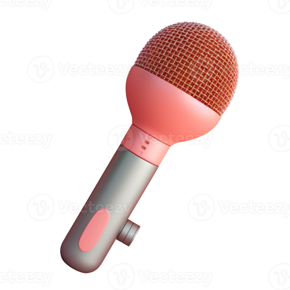 microphone in 3D style trending color palette with png