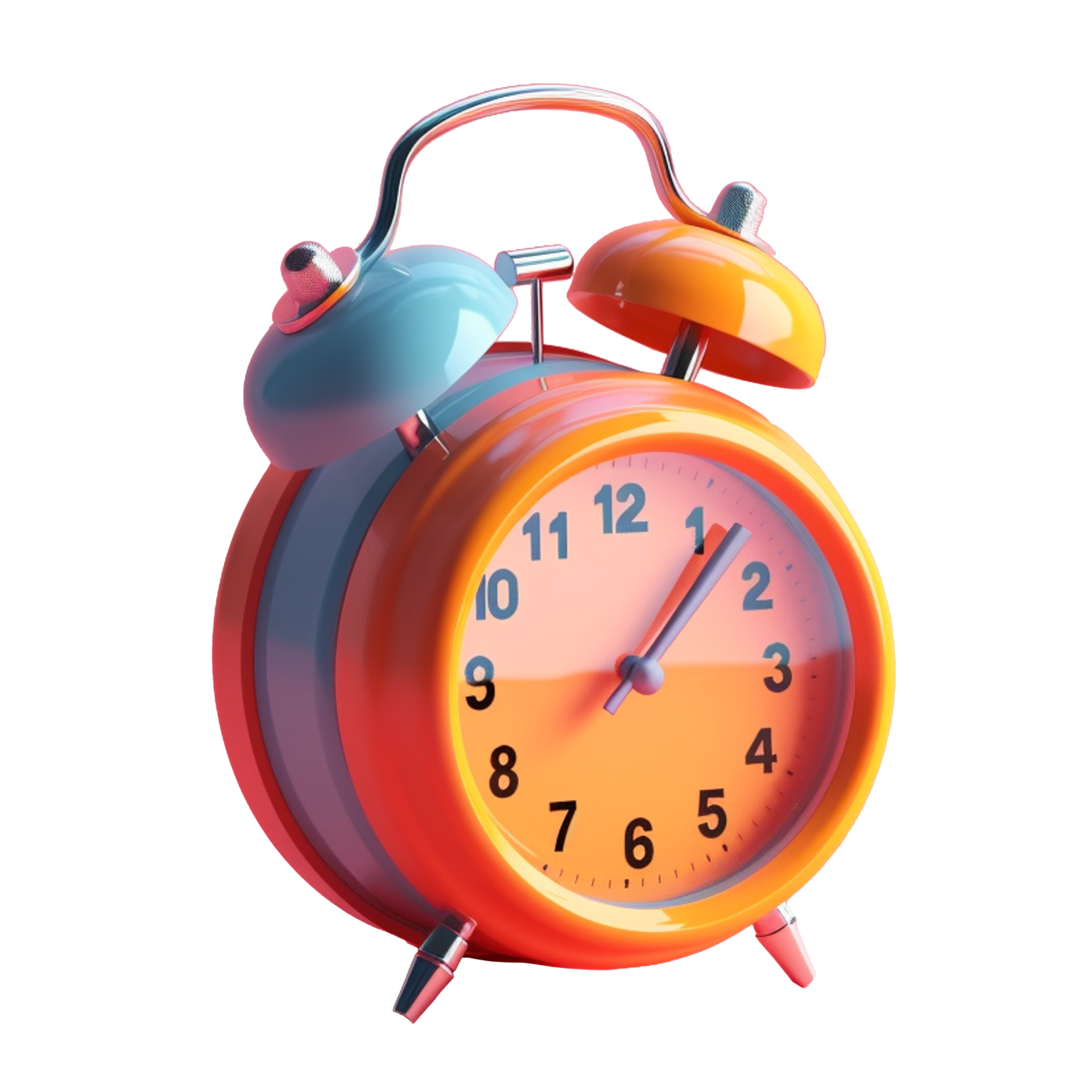 alarm clock in 3D style trending color palette with 23886847 PNG