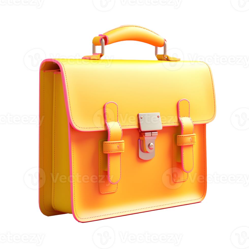 business bag in 3D style trending color palette with png