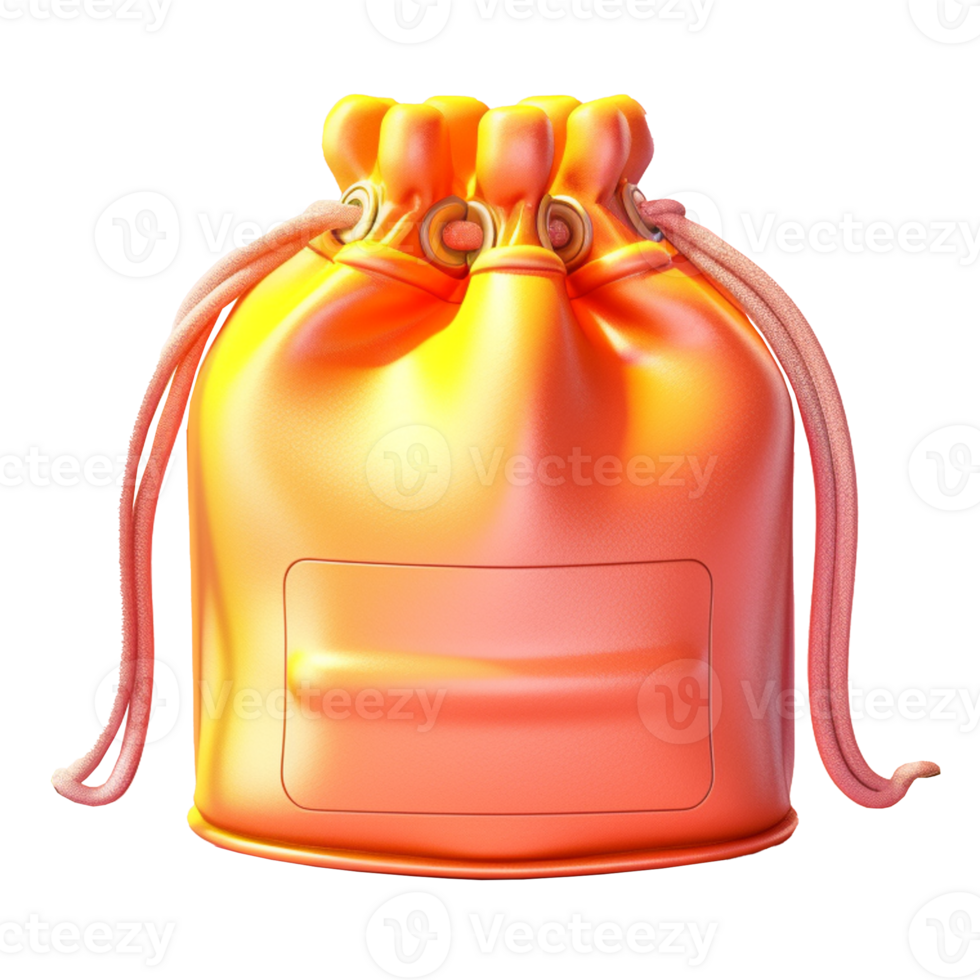 money bag in 3D style trending color palette with png