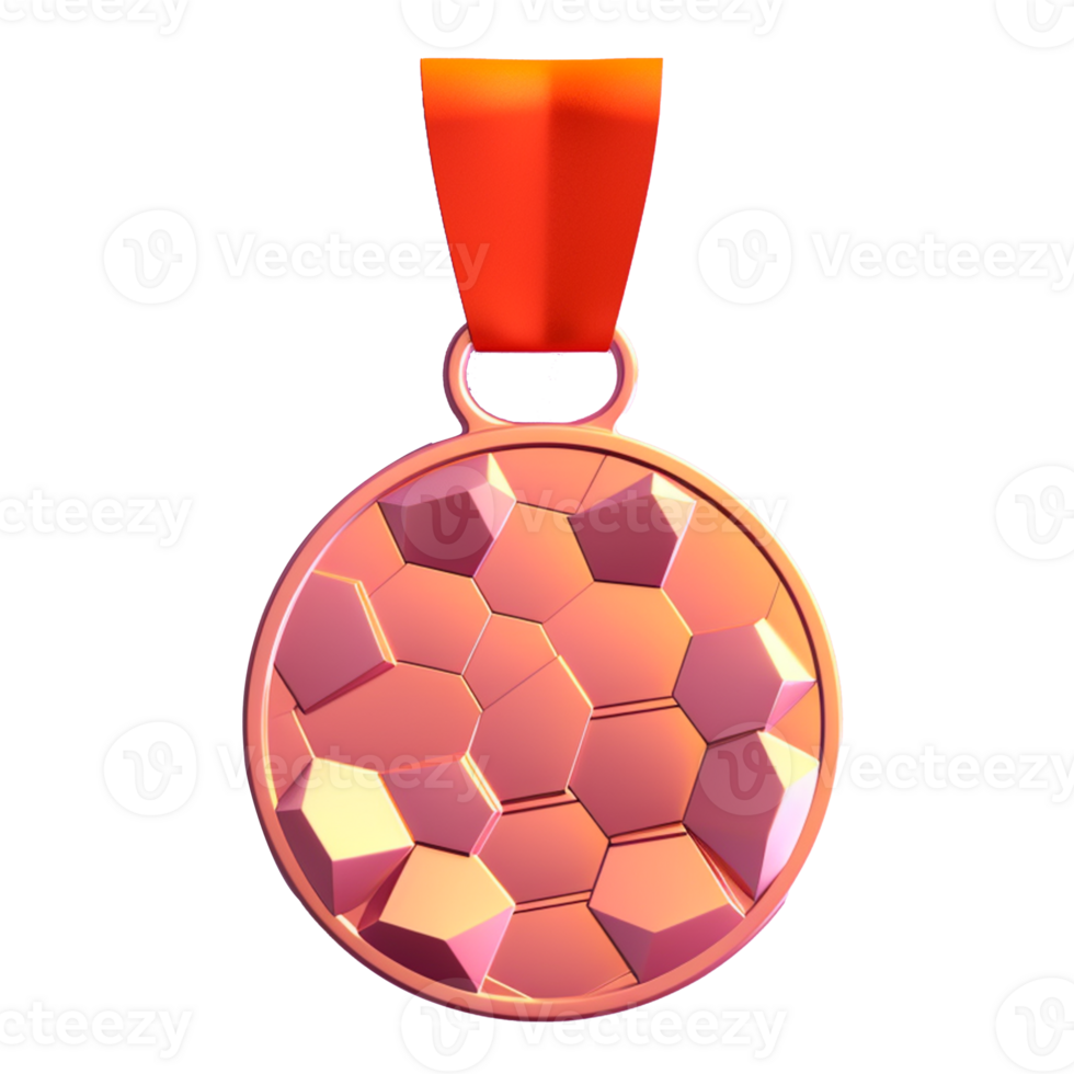 medal in 3D style trending color palette with png