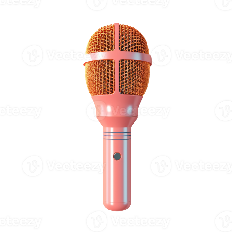 microphone in 3D style trending color palette with png