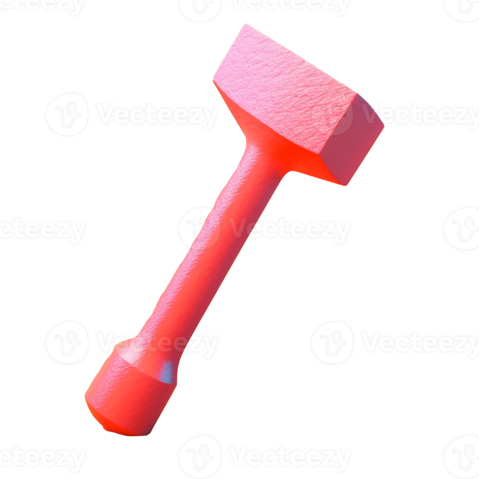 hammer in 3D style trending color palette with png