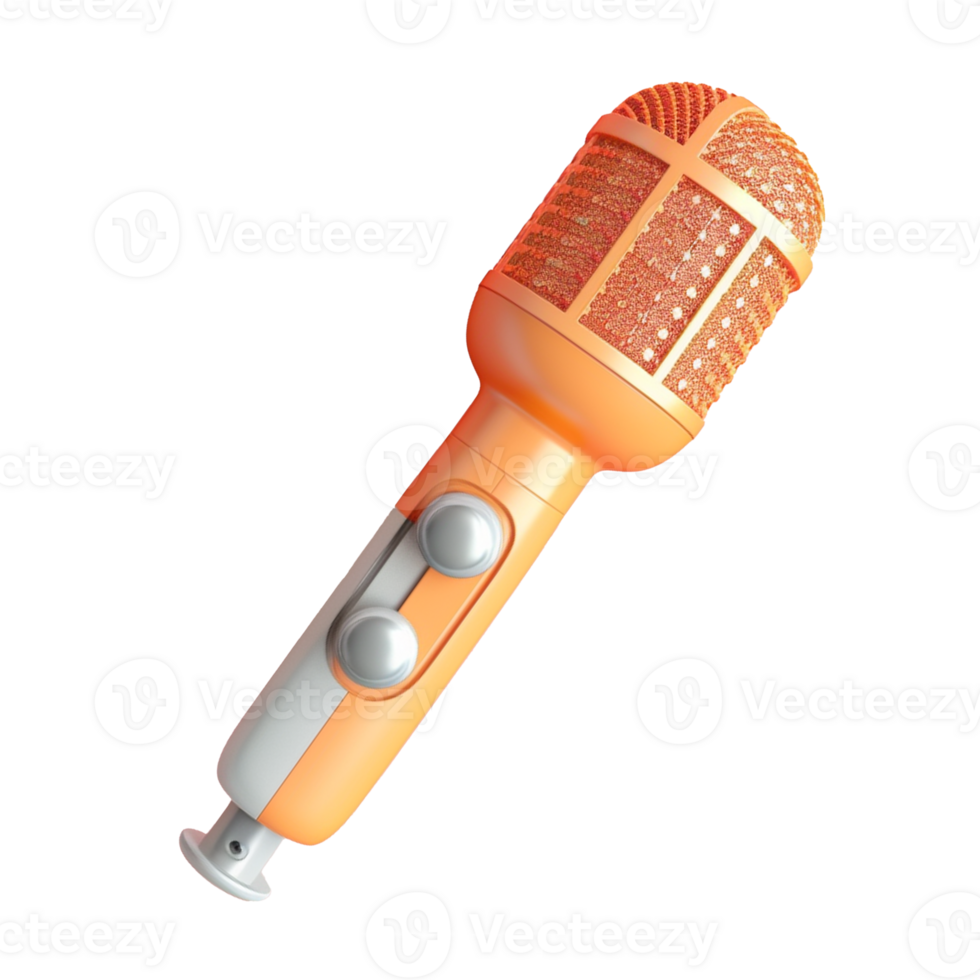 microphone dans 3d style tendance Couleur palette avec génératif ai png