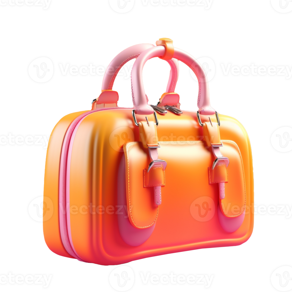 business bag in 3D style trending color palette with png