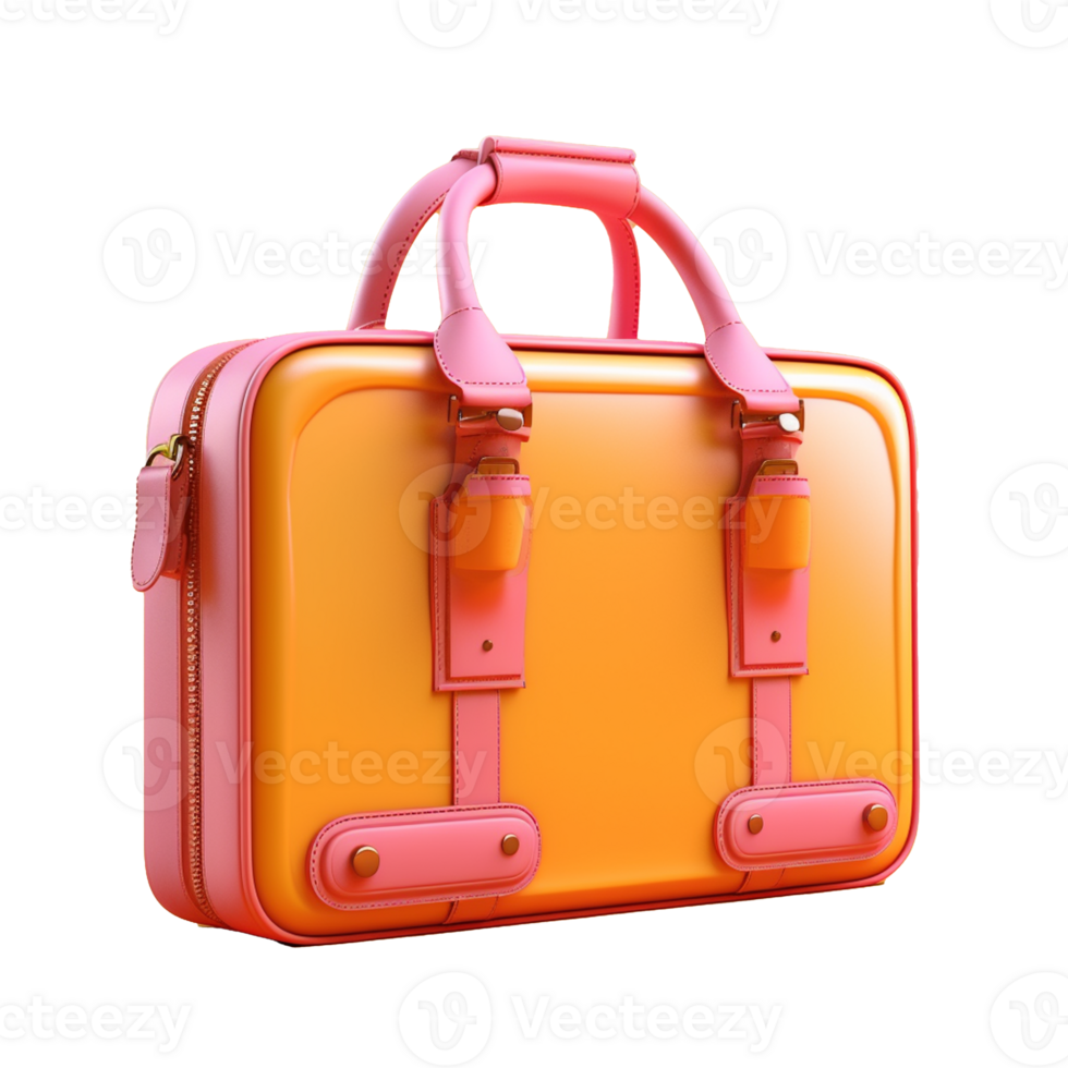 business bag in 3D style trending color palette with png