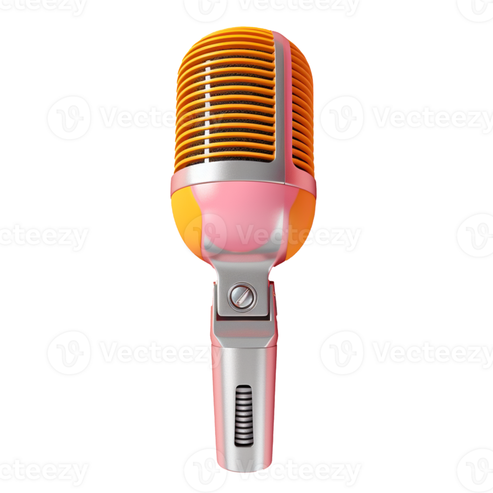 micrófono en 3d estilo tendencias color paleta con generativo ai png