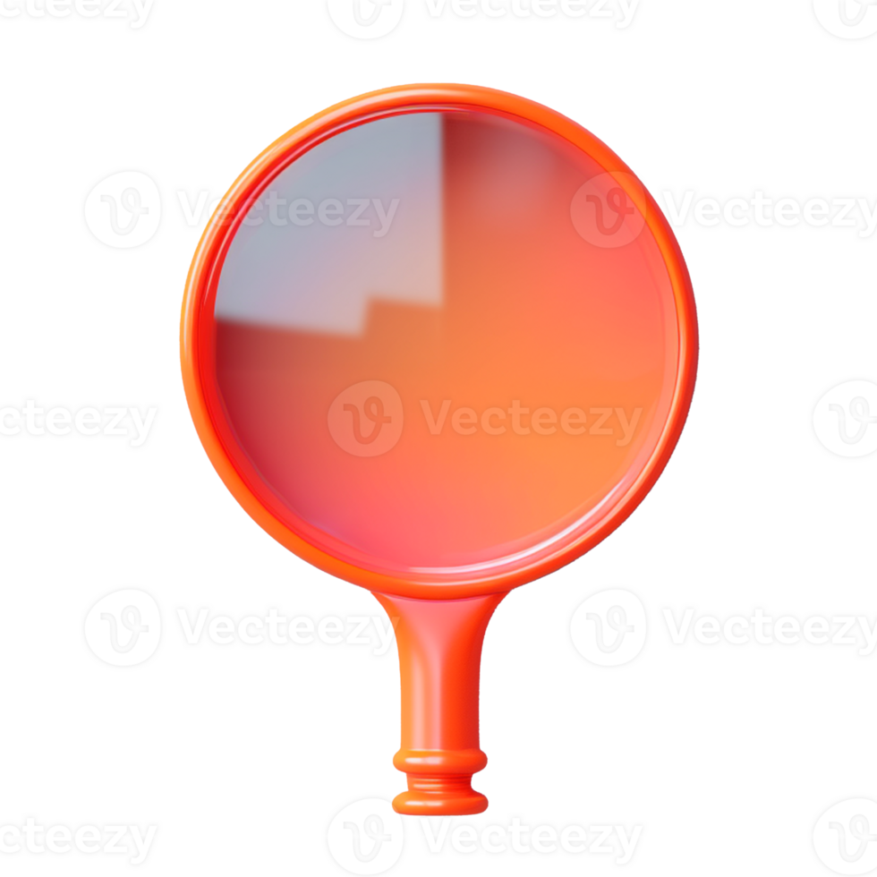 magnifying glass in 3D style trending color palette with png
