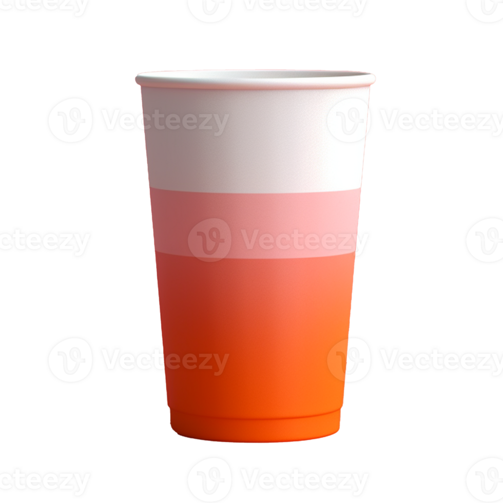 paper cup in 3D style trending color palette with png