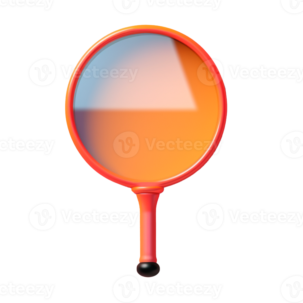 magnifying glass in 3D style trending color palette with png