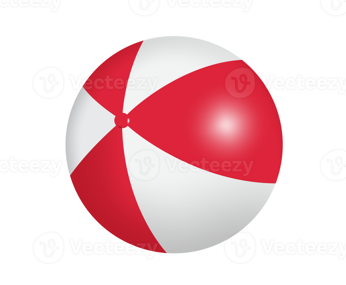 red white Inflatable beach ball or volley ball for summer advertising design png