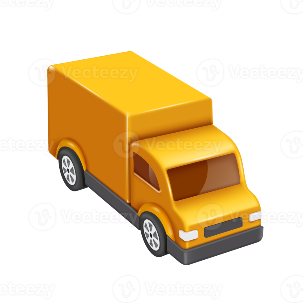 Yellow truck for delivery png