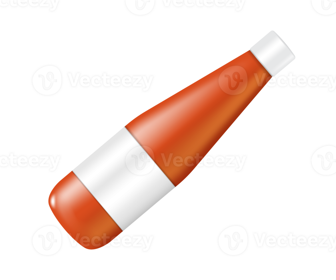 Bottle of ketchup or chili sauce for food advertising design png