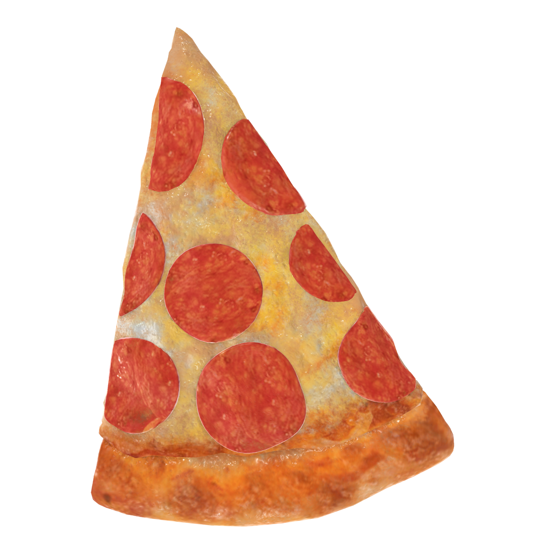 3d Rendern von ein Scheibe von Pizza mit Peperoni auf es isoliert auf