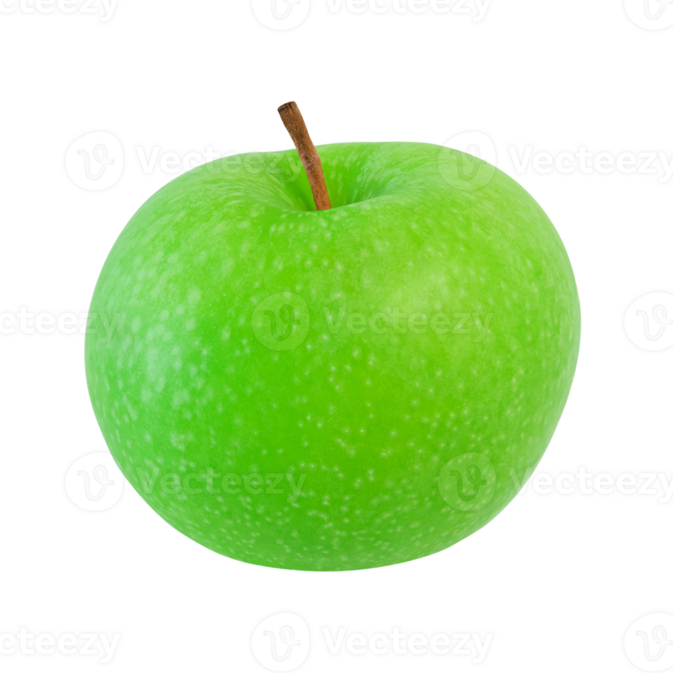 Green apple isolated on a transparent png background. Stock photo