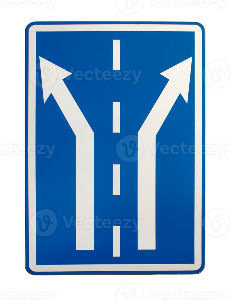 Metal traffic sign lane usage and direction overview. png