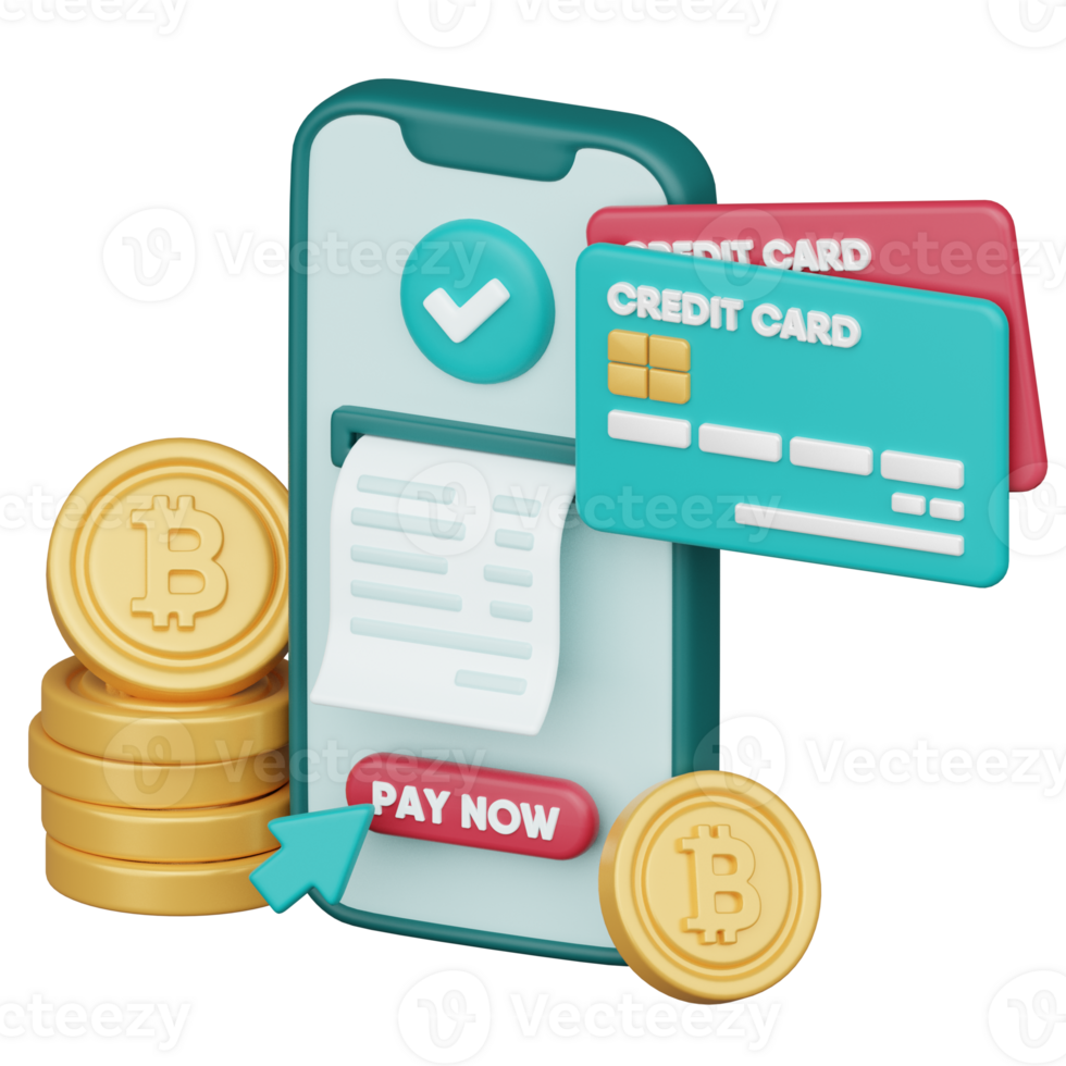 Bitcoin Payment 3d cryptocurrency investment icon png