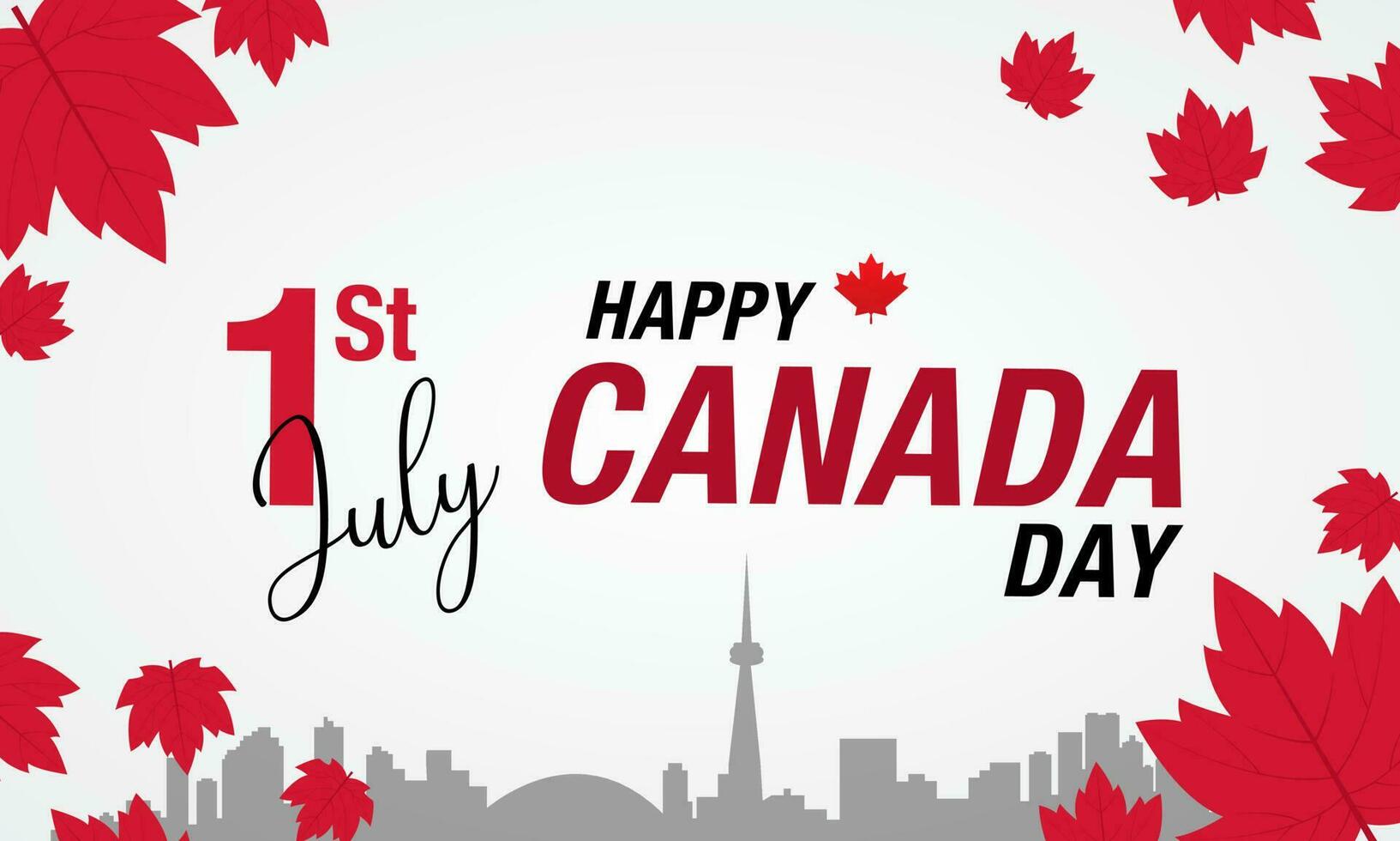 Vector hand drawn Canada day illustration background