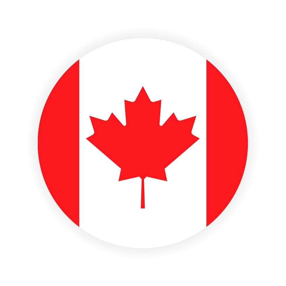 Vector round Canadian flag background