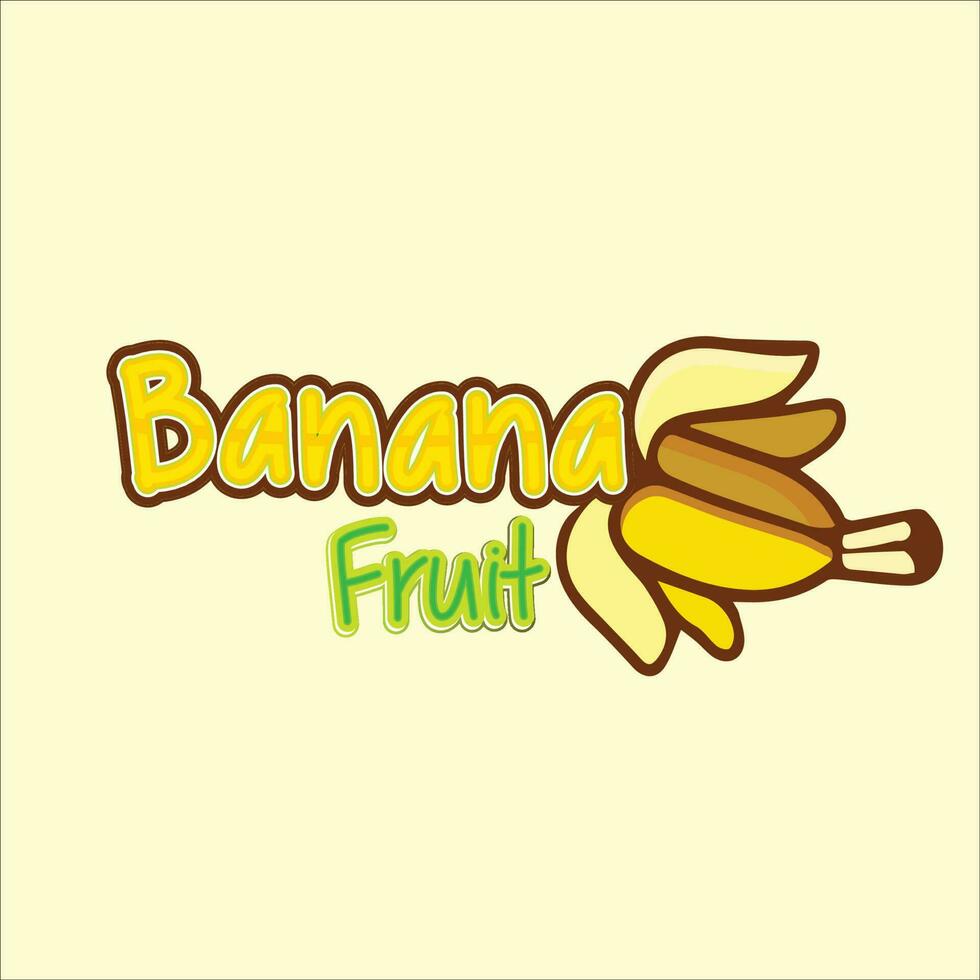 plátano Fruta texto vector