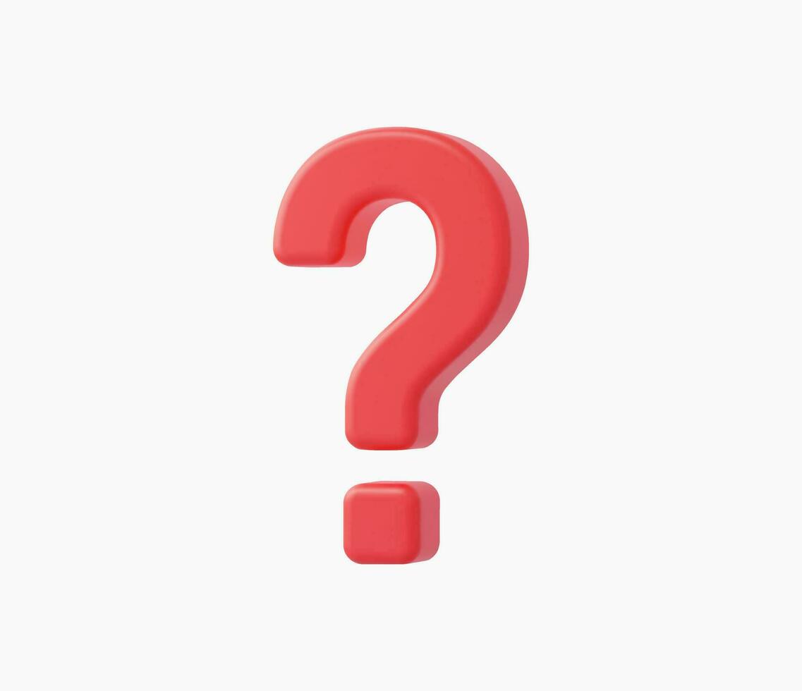 3d Realistic Question mark vector Illustration