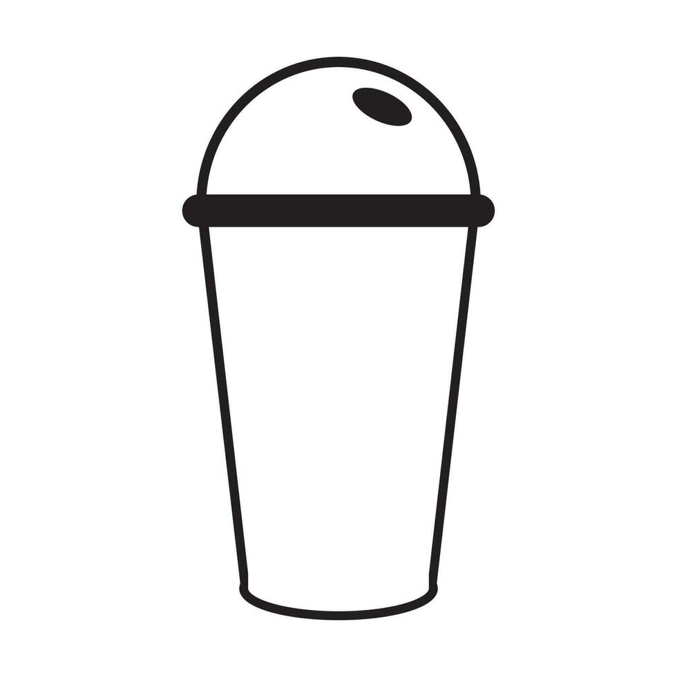 glass cup icon and coffee mug and ice vector