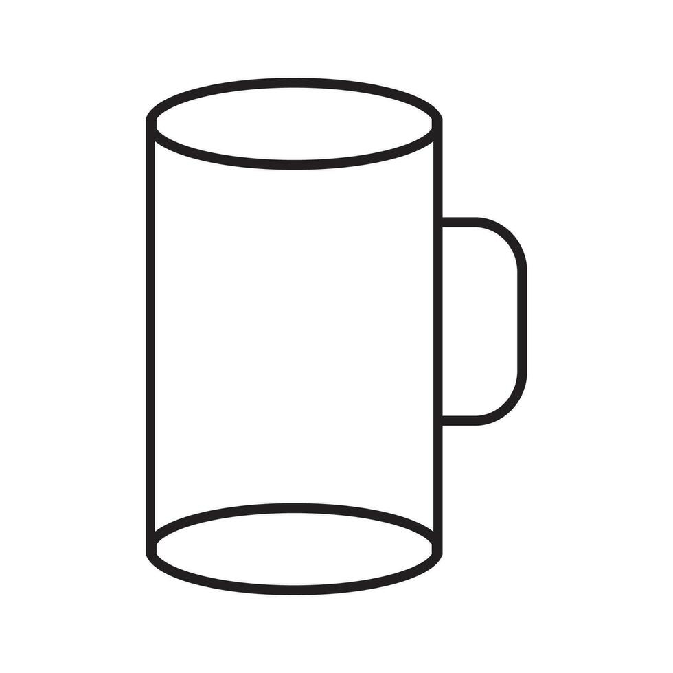 glass cup icon and coffee mug and ice vector