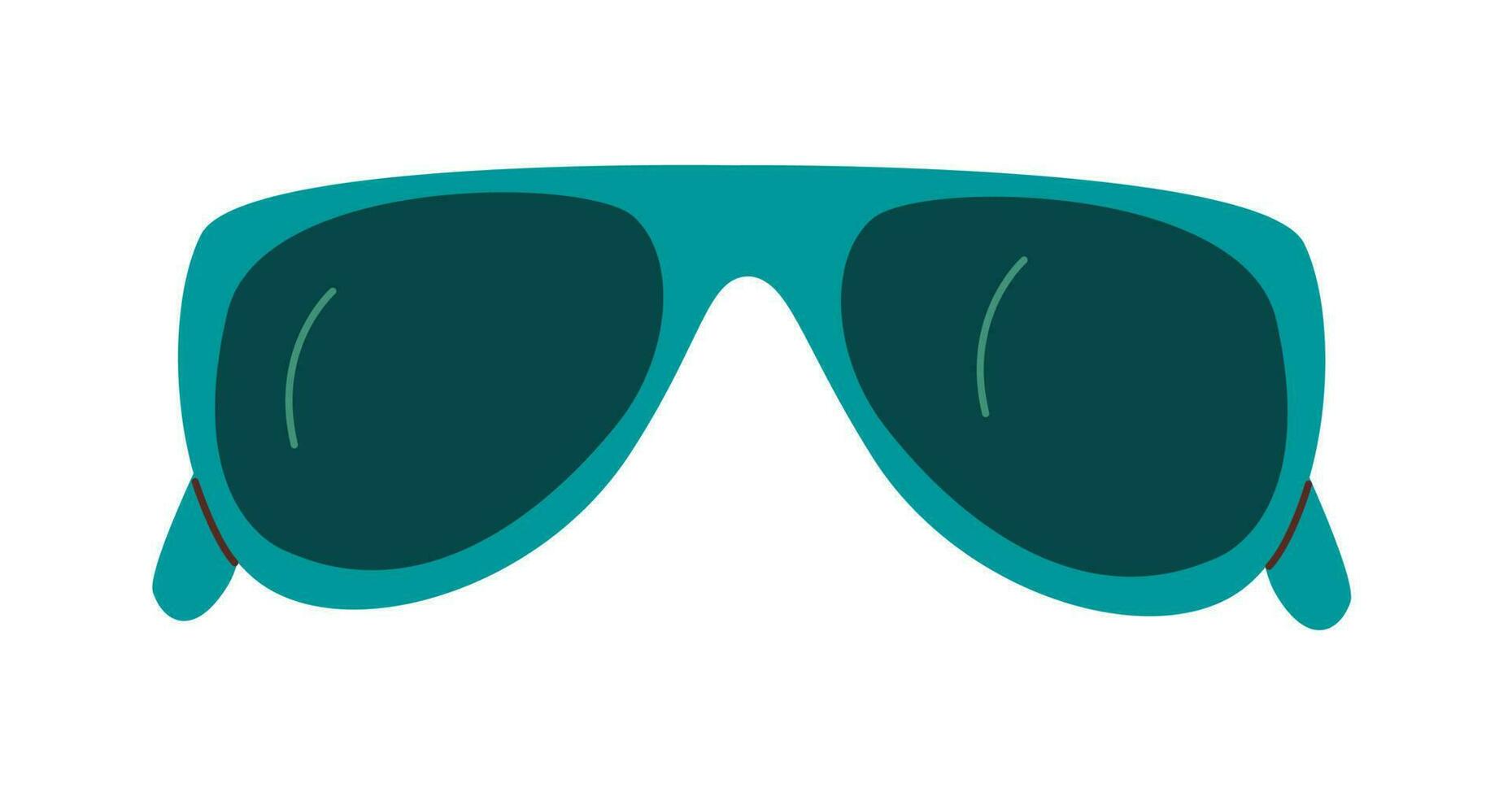 Fashion, summer, beach sunglasses for women. Front view of sun eyewear. Flat vector illustration on white background.