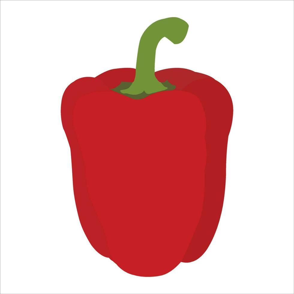 un hermosa rojo Pimiento vegetal vector Arte trabajar.