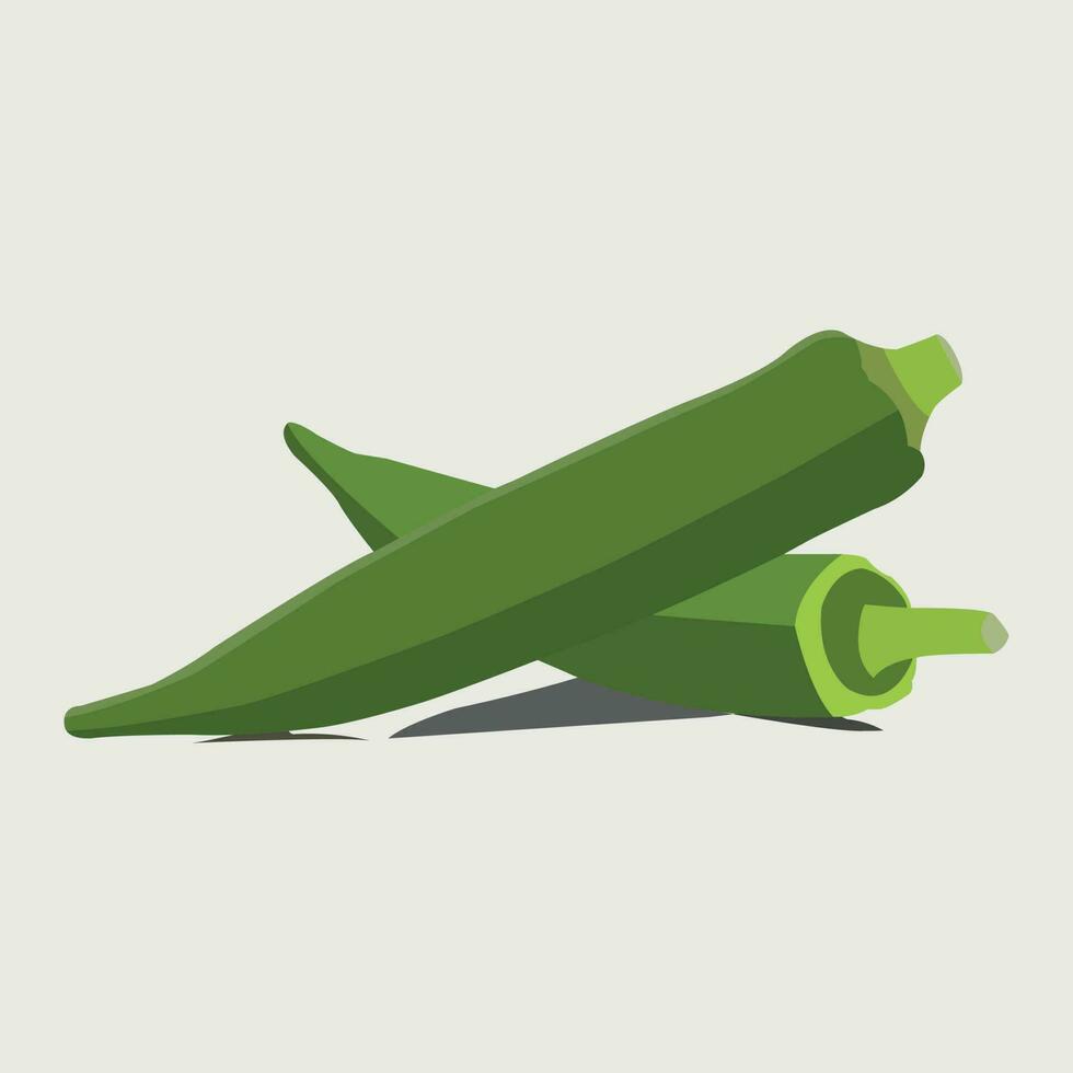 A beautiful ladies finger vegetable vector art work.