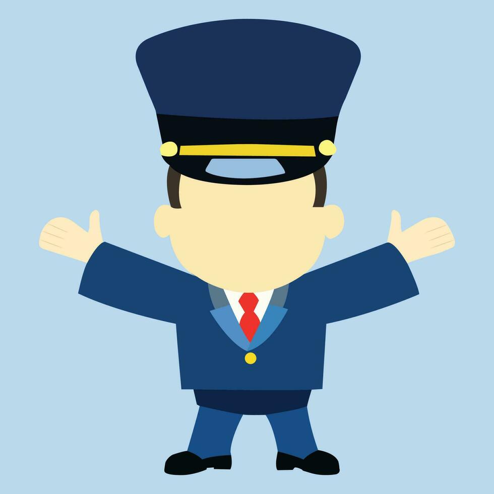 Train Conductor avatar art work. vector